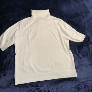 Karen Scott X Large Core Pullover Women's Turtleneck White Short Sleeved NWT